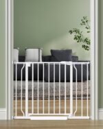 Baby Gate No Drilling, 29"-40" Dog Gate Indoor for Stairs & Doorways | Auto Close, Pressure Mounted Adjustable Pet Gate Indoor, Easy Walk Through Child Gate for Baby & Pet Stroller Friendly, White - Image 2
