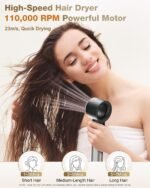 7MAGIC 6 in 1 Multi Hair Styler Dryer Brush, 110,000 RPM High-Speed, Negative Ionic, Fast Drying for Professional Blow Dry, Curling, Volumizing, Straightening and Styling, Silver - Image 4