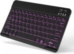 Backlit Bluetooth Keyboard Small Portable Wireless Keyboard Rechargeable Illuminated for Android Samsung Tablet Cell Phone Smartphone iPad A16 11th 10th Generation iPad Pro Air Mini iPhone (Black) - Image 2