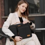 MOSISO 360 Protective Laptop Shoulder Bag, 15-15.6 inch Computer Bags | Compatible with MacBook Pro 16 inch, HP, Dell, Lenovo, Asus, Side Open Messenger Bag with 4 Zipper Pockets, Black - Image 4