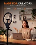 Sensyne Ring Light with Stand, 50" Phone Tripod for iPhone & Android, LED Ring Light with Remote, 3 Color Modes & 10 Brightness Levels for TikTok, Zoom & Video Recording - Image 3