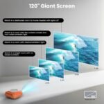 Mini Projector, 1080P Supported Portable Bluetooth projector | Mini & Portable, Built-in Bluetooth/Speaker, Home Theater, Outdoor/Indoor, HDMI/USB Compatible Phone & Laptop(Orange) - Image 7