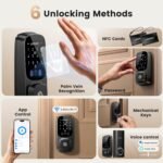 Smart Lock with Palm Vein, Keyless Entry Door Lock for Front Door, WiFi Electronic Door Lock with Keypad Deadbolt, Auto Lock, Voice Control, Compatible with Alexa & Google Assistant - Image 5
