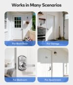 TEEHO TE019 Smart Keypad Door Lock with Handle for Front Door, Satin Nickel | App & Keyless Entry, Great for Rentals, ANSI Grade 3 Security, IP55 Weatherproof, Auto-Lock,Low Power Alerts, Easy Install - Image 8