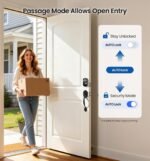Veise KS02A Fingerprint Door Lock, Keypad Deadbolt, Matte Black | Keyless Entry, AI Fingerprint, 20 Codes, Auto Lock, Anti-Peeping Code, IP54 Waterproof, Electronic Deadbolt for Front Door - Image 9