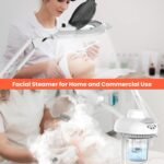 TASALON 2-in-1 Professional Facial Steamer with 5X Magnifying Lamp, Esthetician Steamer on Wheels with Ozone and Hot Mist, Standing Face Steam for Facial Deep Cleaning and Moisturize, SPA & Beauty - Image 7