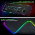 BladeHawks Extra Large RGB Gaming Mouse Pad-14 Light Modes, Extended Soft LED Mouse Pad, Anti-Slip Rubber Base, Computer Keyboard Mousepad Mat (31.5 x 12 Inch) | LED mouse pad with 14 lighting modes, covers keyboard & mouse, anti-slip rubber base, waterproof surface, USB powered - Image 6