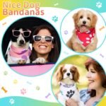 Huhumy 100 Pcs Paw Dog Bandanas Bulk Pet Bibs Colorful Triangle Scarf Paw Pattern Pet Bandanas for Medium Large Dogs Holiday Summer Birthday Costume Decor - Image 5