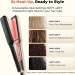 HITTIONA 1.75” Wide Ceramic Hair Straightener for Long Hair, Fast Styling | Infrared Ionic Flat Iron With Sonic Vibration Anti-Frizz Styling, 5s Fast Heat-Up For Leave Silky Smooth Look - Image 8