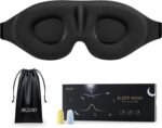 MZOO Luxury Sleep Eye Mask for Side Sleeper Men Women, Zero Eye Pressure 3D Sleeping Mask, Light Blocking Patented Design Night Blindfold, Soft Eye Shade Cover for Travel, Black - Image 2