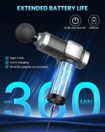 Massage Gun Deep Tissue, Handheld Percussion Muscle Massager for Back, Neck & Shoulder Pain Relief, Portable Electric Back Massager with 30 Speed Levels & 6 Massage Heads, Gift for Men Women - Image 5