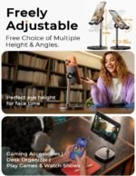 LISEN Cell Phone Stand Phone Holder for Desk, Gaming for Nintendo Switch | Office Desk Accessories for Women, iPhone Stand, Gadgets for Men Gifts, Office Decor, OtterBox Case, Switch, iPad, 4-10 in - Image 3