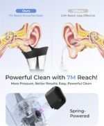 KAUGIC Manual Ear Wax Cleaner – Safe, Comfortable & Easy to Use Seamless One-Hand Operation, Black | Gentle Ear Irrigation Tool, Effortless Hand-Controlled Flow, Soft Silicone Tips, Comfortable Ergonomic Grip, FSA - HSA - Image 4