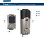 Schlage Connect Smart Deadbolt Lock with Camelot Trim, Satin Nickel | Keyless entry door lock, Touchscreen keypad deadbolt, Z-Wave Plus smart lock, Ring alarm compatible, Easy install, BE469 - Image 4