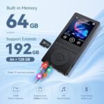 64GB MP3 Player with Bluetooth 5.3, Music Player with HiFi Sound for Sports Runners, 2.4" Screen MP3 Player Built in HD Speaker Voice Recorder FM Radio E-Book, Expanded Up to 128GB, Earphone Included - Image 7