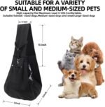 ARZQUT Dog and Cats Carrier Sling, Small Pet Carrier with Storage Pocket | Reversible Puppy Sling Carrier, Safety Buckle, Storage bag, Machine Washable for Travel, Outdoor Activitie, Hand-Free, Black - Image 6