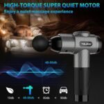 TOLOCO Massage Gun, Deep Tissue Back Massage for Athletes for Pain Relief, Percussion Massager with 10 Massages Heads & Silent Brushless Motor, Fathers Day Dad Gifts, Carbon - Image 4