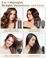 7MAGIC 6 in 1 Multi Hair Styler Dryer Brush, 110,000 RPM High-Speed, Negative Ionic, Fast Drying for Professional Blow Dry, Curling, Volumizing, Straightening and Styling, Silver - Image 3