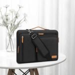 MOSISO 360 Protective Laptop Shoulder Bag, 15-15.6 inch Computer Bags | Compatible with MacBook Pro 16 inch, HP, Dell, Lenovo, Asus, Side Open Messenger Bag with 4 Zipper Pockets, Black - Image 9