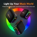 Portable Bluetooth Speaker Line-in Support: IPX5 Waterproof HD Sound Up to 24H Playtime, TWS Pairing, LED Light, Outdoor Speaker for Beach/Pool/Travel, Back to School Gifts for Adult Teen-Black - Image 8