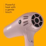 Conair Hair Dryer with Diffuser & Concentrator, 1875W, Matte Light Pink | Blow dryer with ionic tourmaline technology, 3 heat settings, and 2 speed options to efficiently style all hair types - Image 5