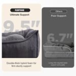 FURTIME XL Orthopedic Dog Beds Large Sized Dog, Extra Thick Supportive Comfort Pet Sofa, Ergonomic Slant Dog Couch Bed with Removable Washable Cover, Ultra Soft Surface & Non-Slip Bottom, Grey, 42" - Image 3
