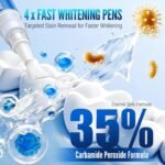 Teeth Whitening Pen Kit - 35% Carbamide Peroxide, Stain Removal, 4 Whitening Pens + 2 Remineralizing Pens, Enamel Repair, Anti-Cavity, Sensitive Teeth Care, 6 x 0.14 fl oz(Mint) - Image 5