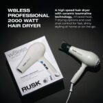 RUSK W8less 2000 Watt Ionic Hair Dryer - Ceramic Tourmaline Technology - Lightweight, Professional Blow Dryer for Fast Drying & Frizz Control (1 ct) - Image 3