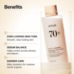 Anua Rice 70 Glow Milky Toner, Glass & Dewy Skin, Hydrating & Barrier Care, Rice Water, Niacinamide, Ceramides, All Skin Types, Fragrance-Free, Non Comedogenic, Korean Skincare, 8.45 fl.oz. - Image 4
