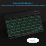 Backlit Bluetooth Keyboard Small Portable Wireless Keyboard Rechargeable Illuminated for Android Samsung Tablet Cell Phone Smartphone iPad A16 11th 10th Generation iPad Pro Air Mini iPhone (Black) - Image 7