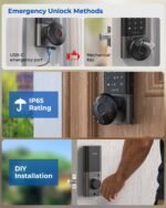 Fingerprint Smart Door Lock, ANYBELL Keyless Entry Door Lock with Camera, Built-in Wi-Fi Deadbolt for Front Door, Auto Lock, Cloudege App Control, Night Vision & Two-Way Audio, Home Security - Image 8