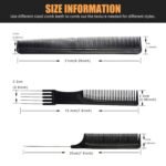 Professional Hair Comb Set 6-Piece – Barber & Salon Hair Cutting and Styling Combs Kit – Fine & Wide Tooth, Rat Tail & Sectioning Hairdressing Combs for All Hair Types - Image 4