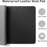 Aothia Leather Office Desk Pad Protector, Non-Slip PU Leather Desk Blotter, Waterproof Laptop Writing Mouse Pad for Office and Home, Black, 31.5" x 15.7" - Image 7