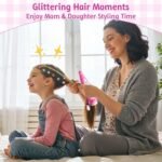 DIY Hair Salon Toys for Girls, Hair Gem Stamper Kit And Hair Rope Braider, Bling Hair Jewels Styling Tool with Glitter Diamonds Comb Beads Accessories Christmas Birthday Gifts for Girl 3 4 5 6 7 8-12 - Image 7