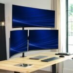 VIVO Triple Monitor Desk Mount, 32 to 49 inch Ultrawide Screens, One Fixed Screen and Two Mechanical Arms for Gaming and Office Setups, Max VESA 100x100, Holds up to 83.6 lbs, Black, STAND-V123TG - Image 3