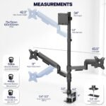 VIVO Triple Monitor Desk Mount, 32 to 49 inch Ultrawide Screens, One Fixed Screen and Two Mechanical Arms for Gaming and Office Setups, Max VESA 100x100, Holds up to 83.6 lbs, Black, STAND-V123TG - Image 4