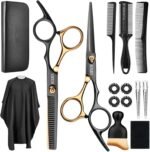 AULikY Hair Cutting Scissors Shears Kits, 15 Pcs Professional Stainless Steel Hairdressing Shears Set Thinning Scissors for Barber/Salon/Home/Men/Women/Kids/Adults - Image 2