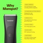 MANSPOT Manscape Groin & Body Hair Trimmer for Men, Electric Pubic Shaver | Replaceable Ceramic Blade, Ball Razors for Men, Manscape Kit with 4 Guards, IPX7 Waterproof, Wet/Dry Use, 90-Minute Shaving - Image 3