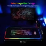 BladeHawks Extra Large RGB Gaming Mouse Pad-14 Light Modes, Extended Soft LED Mouse Pad, Anti-Slip Rubber Base, Computer Keyboard Mousepad Mat (31.5 x 12 Inch) | LED mouse pad with 14 lighting modes, covers keyboard & mouse, anti-slip rubber base, waterproof surface, USB powered - Image 7