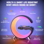 Smart LED Table Lamp, 4-in-1 Wireless Charger, Night Light, Alarm Clock, Bluetooth Speaker with App Control, Bedside Lamp with Charging Station for Bedroom, Office, Home Decor, Teen Girls Boys Gifts - Image 5