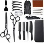 Hair Cutting Scissors & Shears Kit - 20-Piece Professional Hairdressing Tools Set for Barber Salon Home Thinning Scissors, Straight Razor, Comb, Clips, Cape, Hair Styling & Trimming for Men Women Kids - Image 2