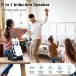 Induction Speaker with Phone Stand 5 in 1 Wireless Bluetooth Audio Black | Phone Speakers Amplifie For iPhone and Android Rechargeable Colorful Light. Birthday Gift for Men Women and Teens - Image 3
