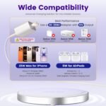 MagSafe 25W Wireless Charger for Apple Magnetic Fast Charging Pad | Compatible for iPhone 17 17e 16 16e 15 14 13 12 Pro Max - AirPods-Slim Portable for Travel Bedside Office - 2 Pack, White - Image 4