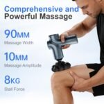 LEERCON Massage Gun Deep Tissue Mini Muscle Back Massager for Pain Relief | Silent Mini Muscle Massager with 9 Massages Heads Birthday Gifts for Men Women Dad Him (Blue) - Image 4