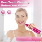 TOVENDOR Electric Water Dental Flosser Teeth Pick, Cordless Flossers Oral Irrigator IPX7 Waterproof 300ML Rechargeable Travel Water Teeth Cleaner with 5 Tips for Home Braces Care Gums Deep Cleaning - Image 5