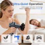 LEERCON Massage Gun Deep Tissue Mini Muscle Back Massager for Pain Relief | Silent Mini Muscle Massager with 9 Massages Heads Birthday Gifts for Men Women Dad Him (Blue) - Image 6