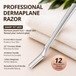 Professional Dermaplane Razor for Women Face, Reusable Metal Dermaplaning Tool with 12 Blades, Premium Face Razor and Eyebrow Razor, Facial Hair Remover & Peach Fuzz Remover (Silver) - Image 5