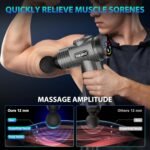 TOLOCO Massage Gun, Deep Tissue Back Massage for Athletes for Pain Relief, Percussion Massager with 10 Massages Heads & Silent Brushless Motor, Fathers Day Dad Gifts, Carbon - Image 6