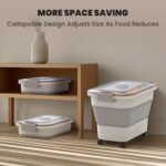20-23 Lbs Dog Food Storage Container,Collapsible Dog Food Container | Pet Food Storage Container with Transparent Airtight Lid,Multifunctional for Dog Cat,Rice,Flour,Scoop and Small Container - Image 8