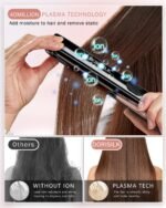 DORISILK 500 Degree High Temp Professional Hair Straightener，30s Fast Heating Ceramic Flat Iron ，2 in 1 Hair Straightener and Curler，Plasma Flat Iron Get Frizz-Free ，Dual Voltage for Travel Using - Image 6